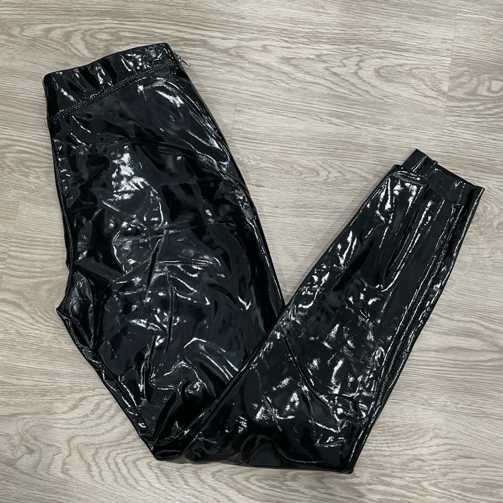Topshop Black Patent High Waisted Pant
